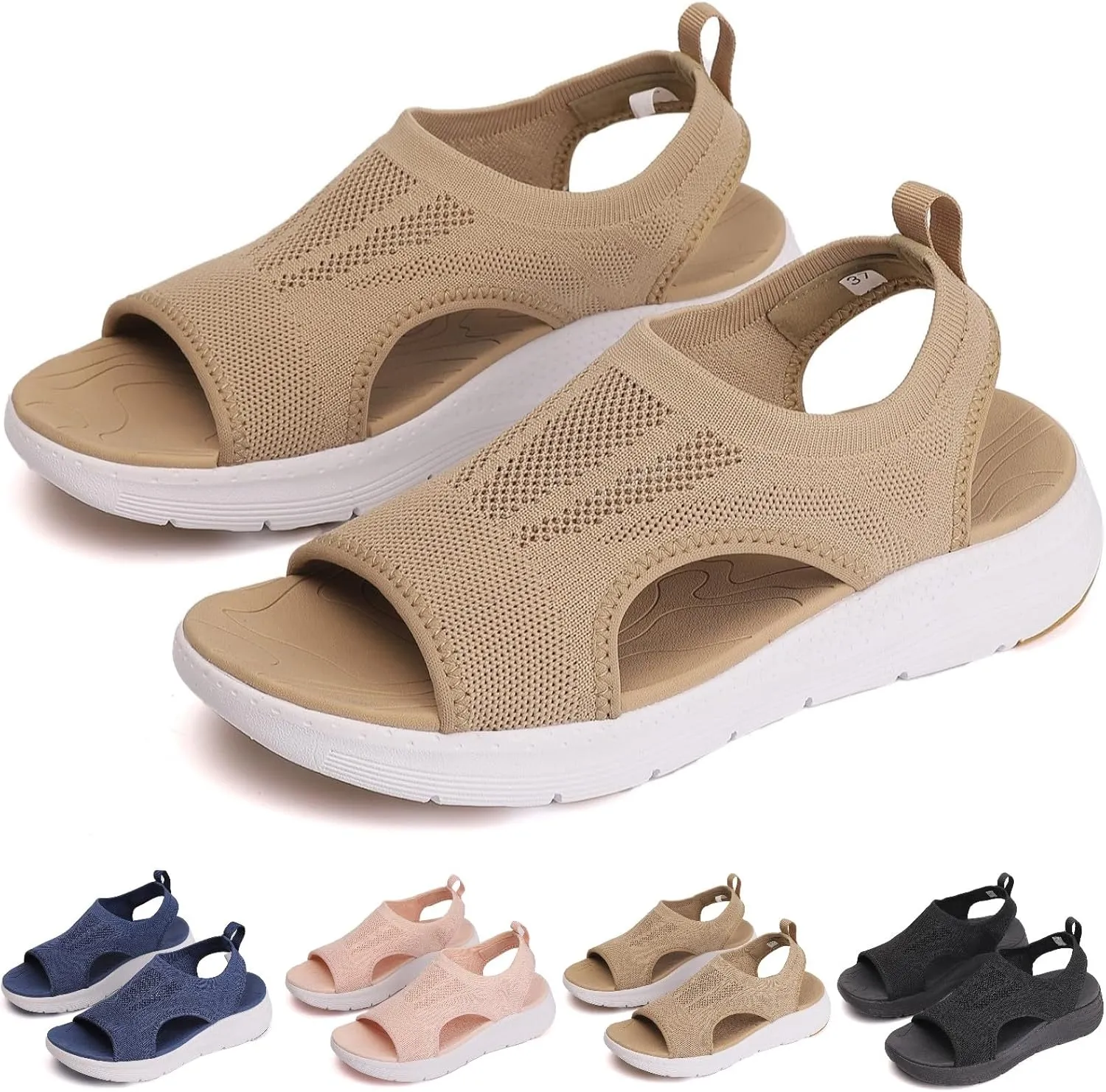 Women's Breathable Orthopedic Sandals Comfortable Walking Tennis Shoes Sandals Arch Support Wide Fit Plantar Fasciitis Sport Athletic Hiking Outdoor Active Summer Dressy Soft Mat Diabetic Sandals