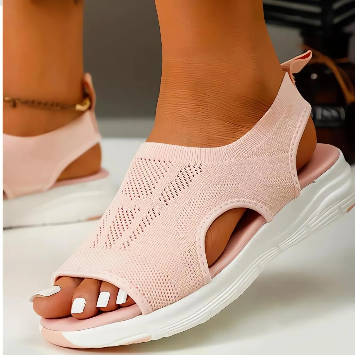 Women's Breathable Orthopedic Sandals Comfortable Walking Tennis Shoes Sandals Arch Support Wide Fit Plantar Fasciitis Sport Athletic Hiking Outdoor Active Summer Dressy Soft Mat Diabetic Sandals