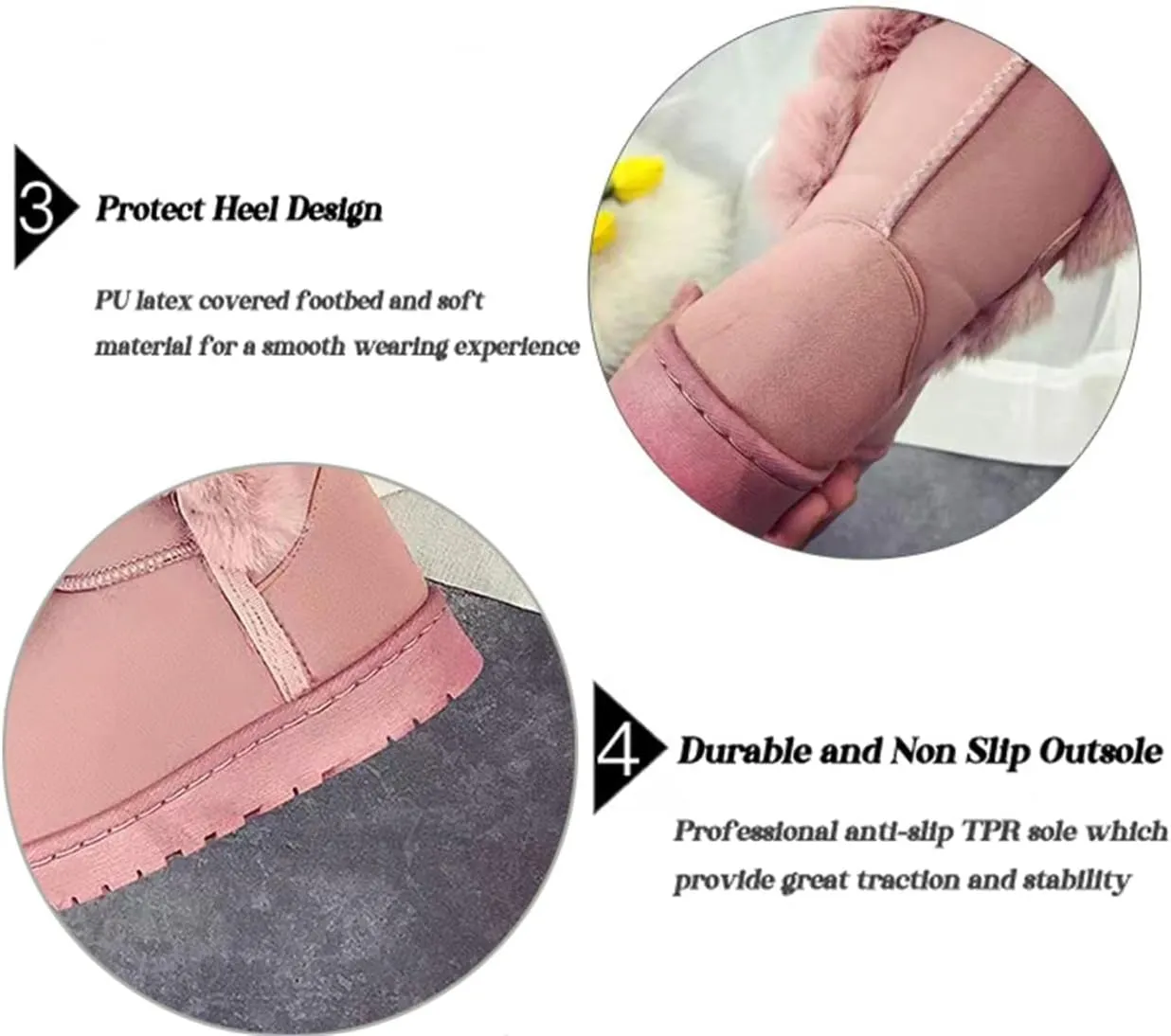 Women's Cute Pompon Lace Up Fur Winter Snow Boots Sweetheart Princess Fluffy Boots