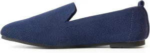 Women's Flat Loafers Square Toe Work Office Flats Shoes Comfortable Knit Slip On Penny Loafers for Women Soft Dress Ballet Flats Driving Walking Knitted Shoes