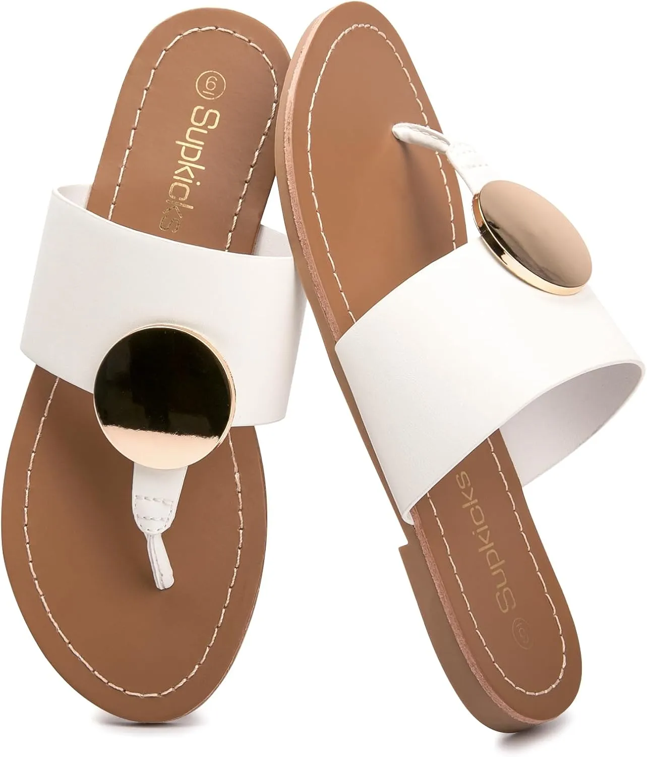 Women's Flip Flops Comfortable Soft T-Strap Flat Sandals Casual Slip on Thong Fashion Slide Sandals Summer Beach Slippers