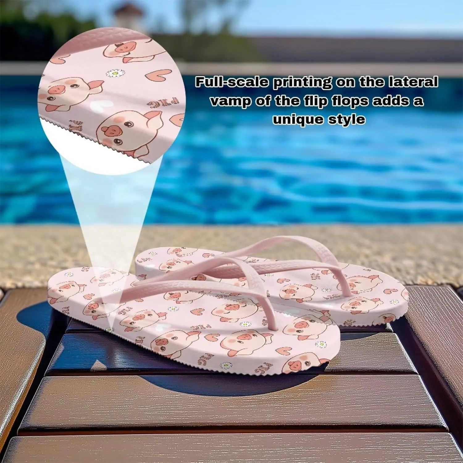 Women's Flip Flops Sandals, Soft Beach Pool Pink Thong Sandals Slide Shoes EUR Size 35 36 37 38 39 40