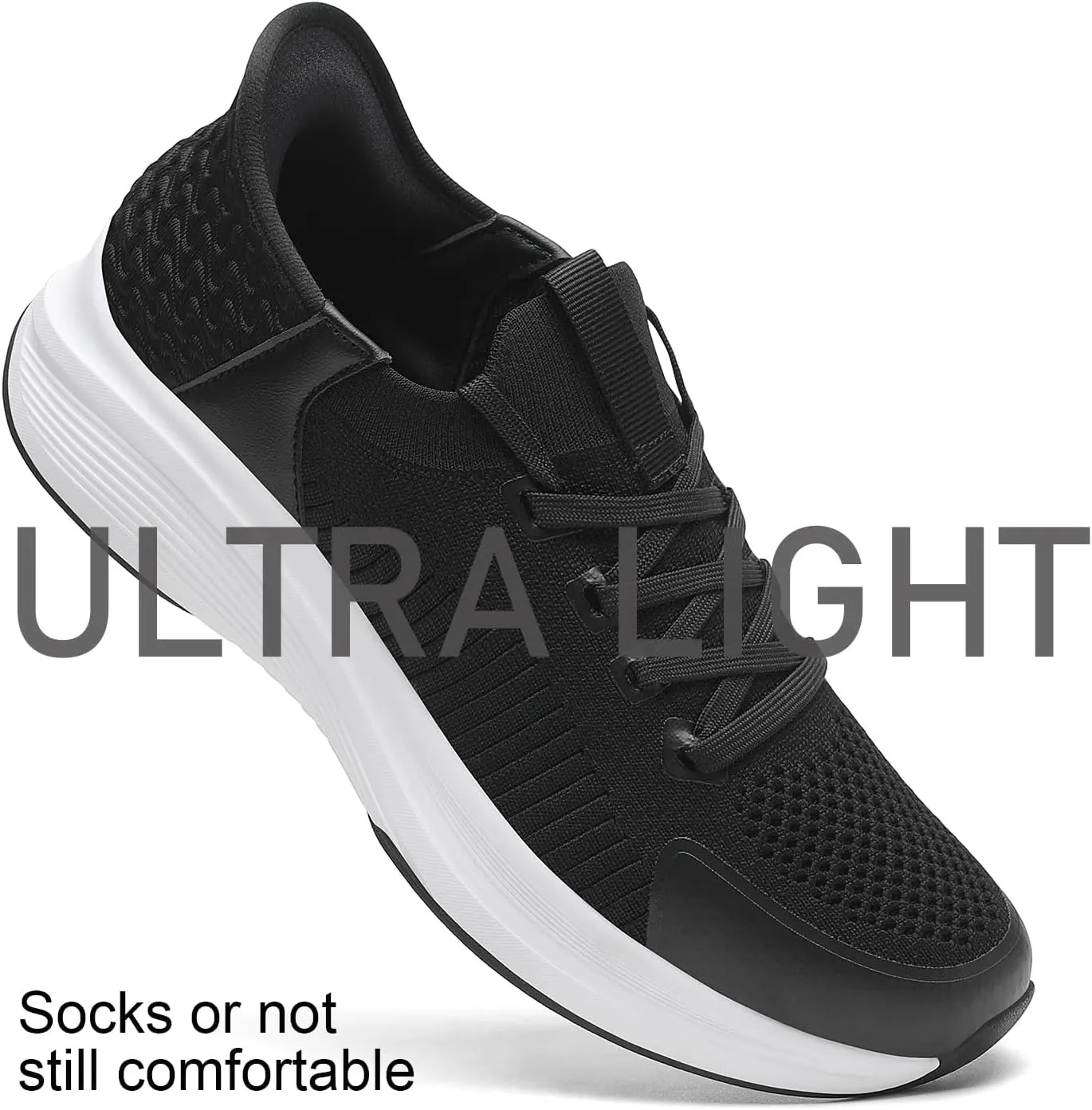 Women's Hands-Free Slip-On Casual Sneakers, Lightweight Arch Fit Walking Shoes, Knit-Comfortable Tennis Running Workout Sneakers for Women