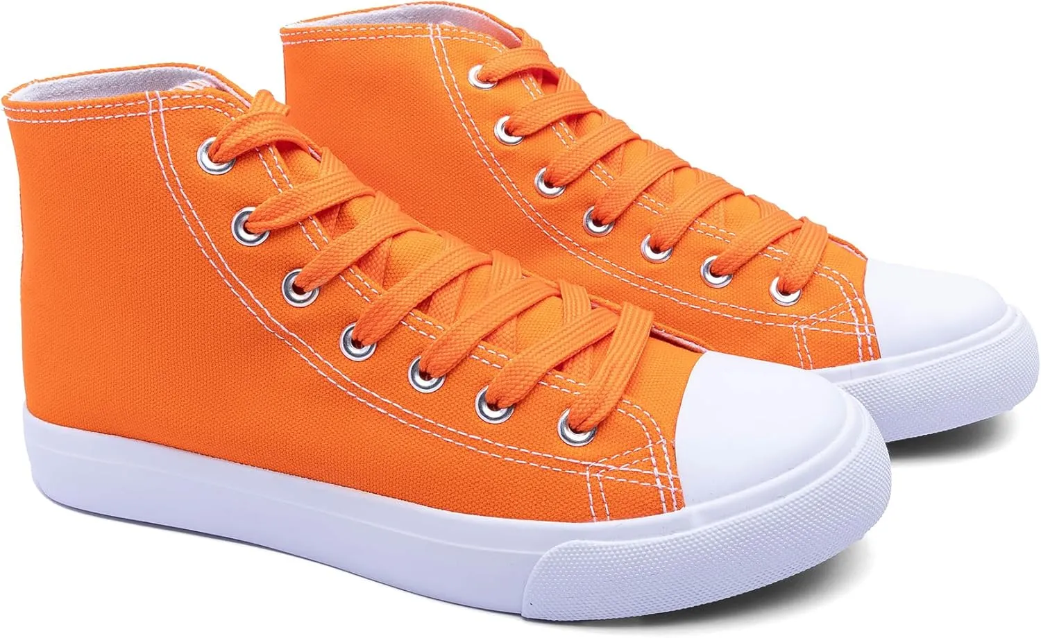 Women's High-Top Canvas Sneakers – Classic Lace-Up Casual Shoes with Extra Shoelaces – Comfortable, Stylish, and Durable