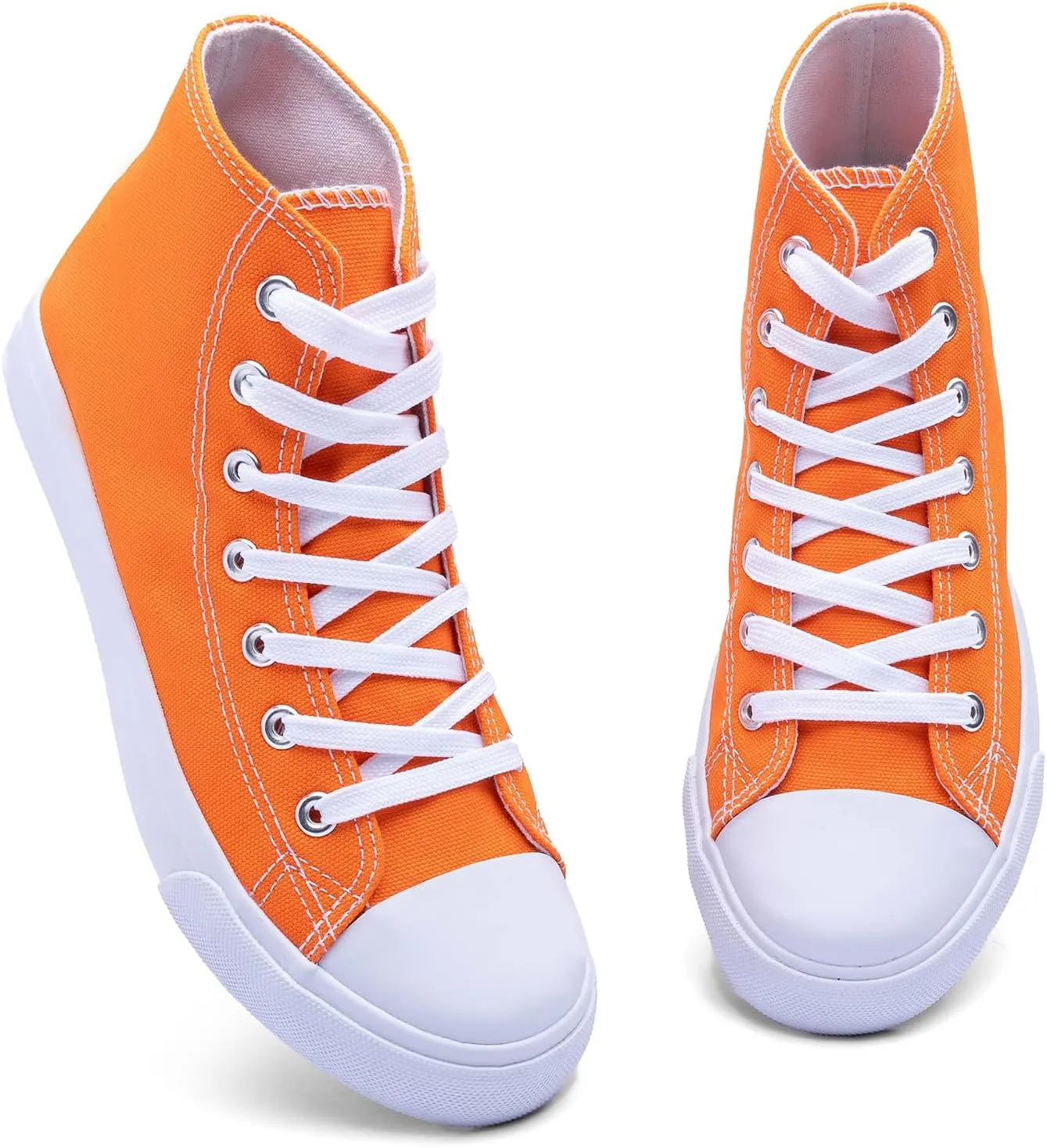 Women's High-Top Canvas Sneakers – Classic Lace-Up Casual Shoes with Extra Shoelaces – Comfortable, Stylish, and Durable