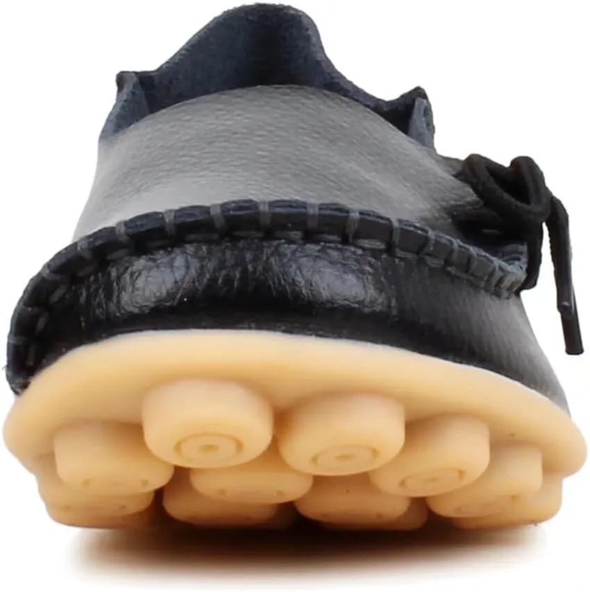 Women's Leather Slipper Loafers Flat Shoes Slip-Ons
