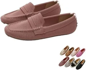 Women’s Lightweight Knit Loafers Driving Loafer,Slip On Flat Boat Shoes Flat Bottom Breathable Loafer Shoes