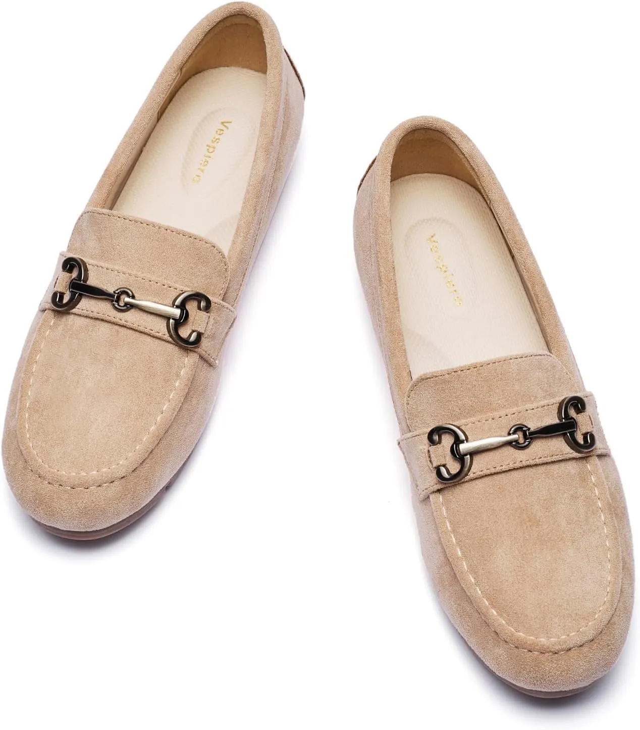 Women's Loafers Comfortable Dressy Slip on Flats Penny Loafers for Women Office Work Walking Shoes with Buckles