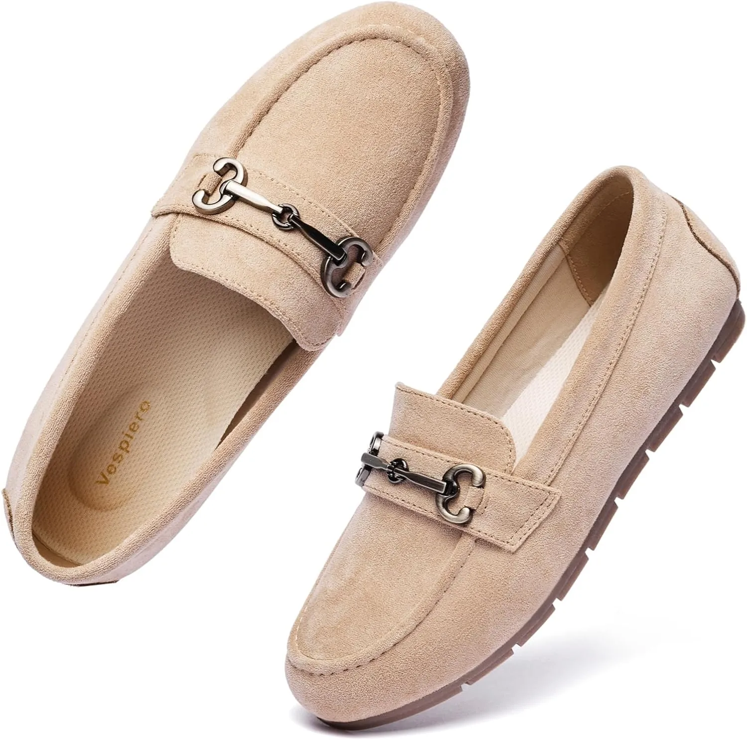 Women's Loafers Comfortable Dressy Slip on Flats Penny Loafers for Women Office Work Walking Shoes with Buckles