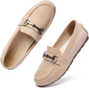 Women's Loafers Comfortable Dressy Slip on Flats Penny Loafers for Women Office Work Walking Shoes with Buckles