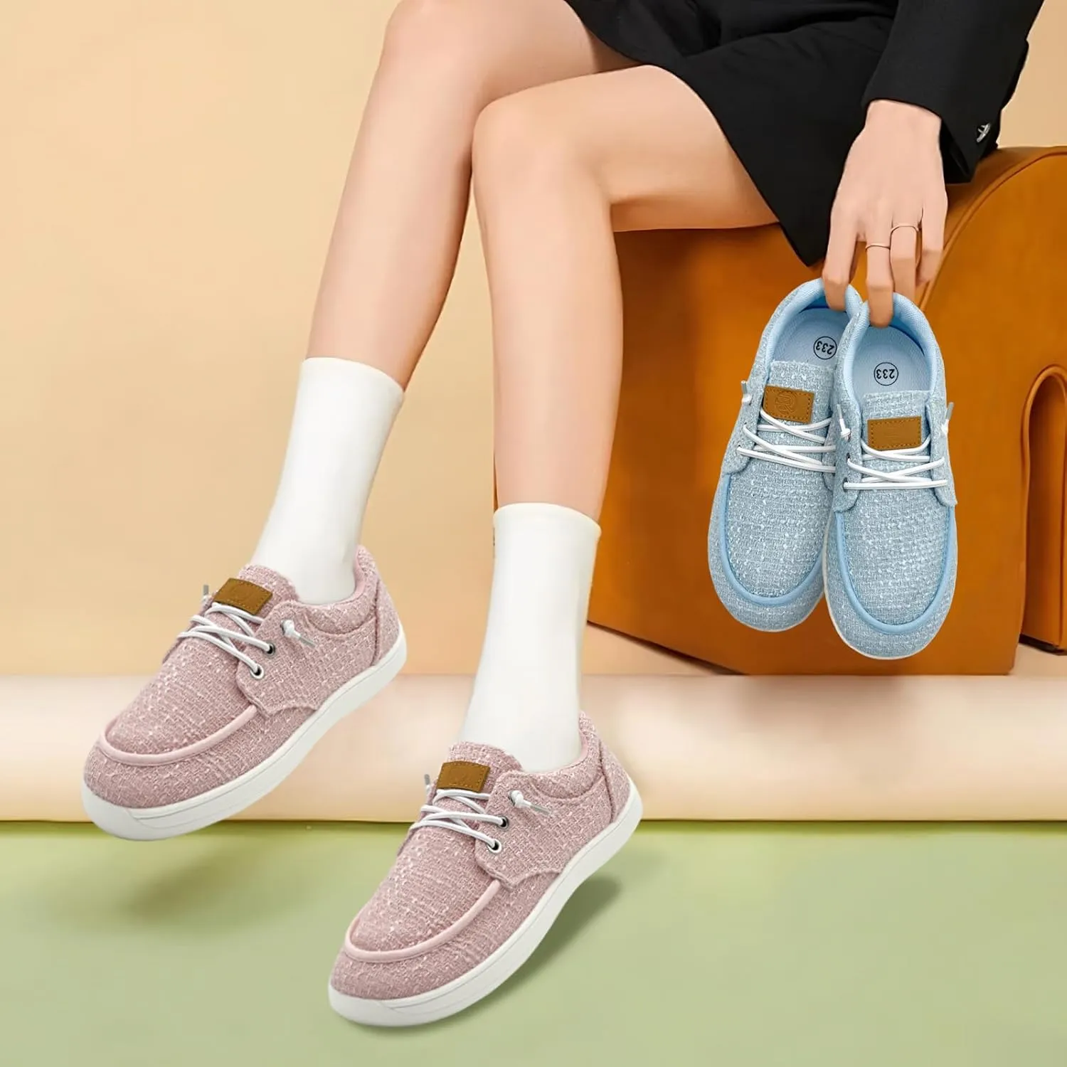 Women's Loafers Slip Ons Shoes Casual Comfortable & Lightweight Canvas Loafers Flats Walking Sneakers, Loafers Size 5.5-Size 12