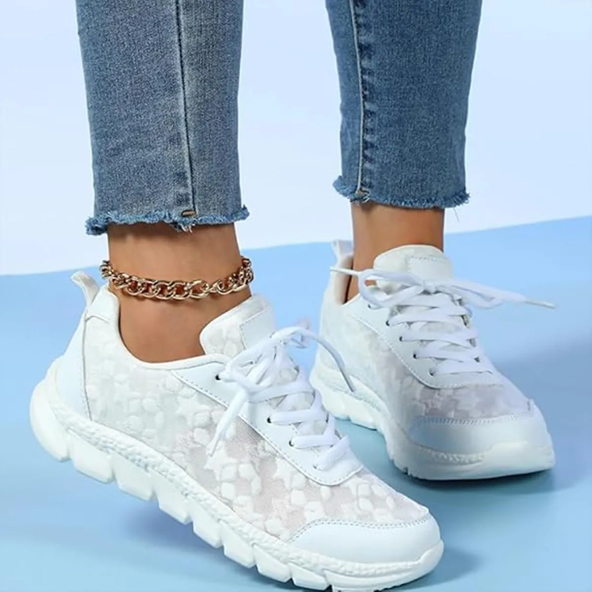 Women's Luxury Orthopedic Sports Shoes, Hollow Breathable mesh Shoes, Lightweight and Comfortable Tennis Running Shoes, Low-top Comfortable Women's Walking Sports Shoes