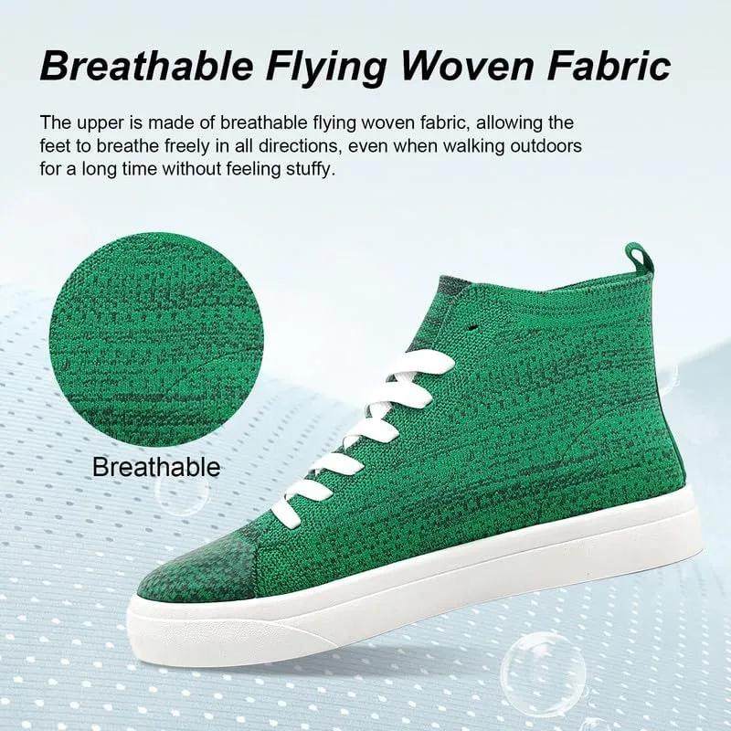 Women's Men’s Fashion Sneakers High Top Lace Up Shoes for Women Men Breathable Flying Woven Mesh Sneakers Casual Outdoor Sport Running Walking Shoes