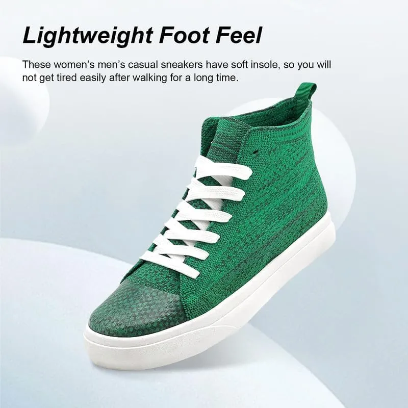 Women's Men’s Fashion Sneakers High Top Lace Up Shoes for Women Men Breathable Flying Woven Mesh Sneakers Casual Outdoor Sport Running Walking Shoes