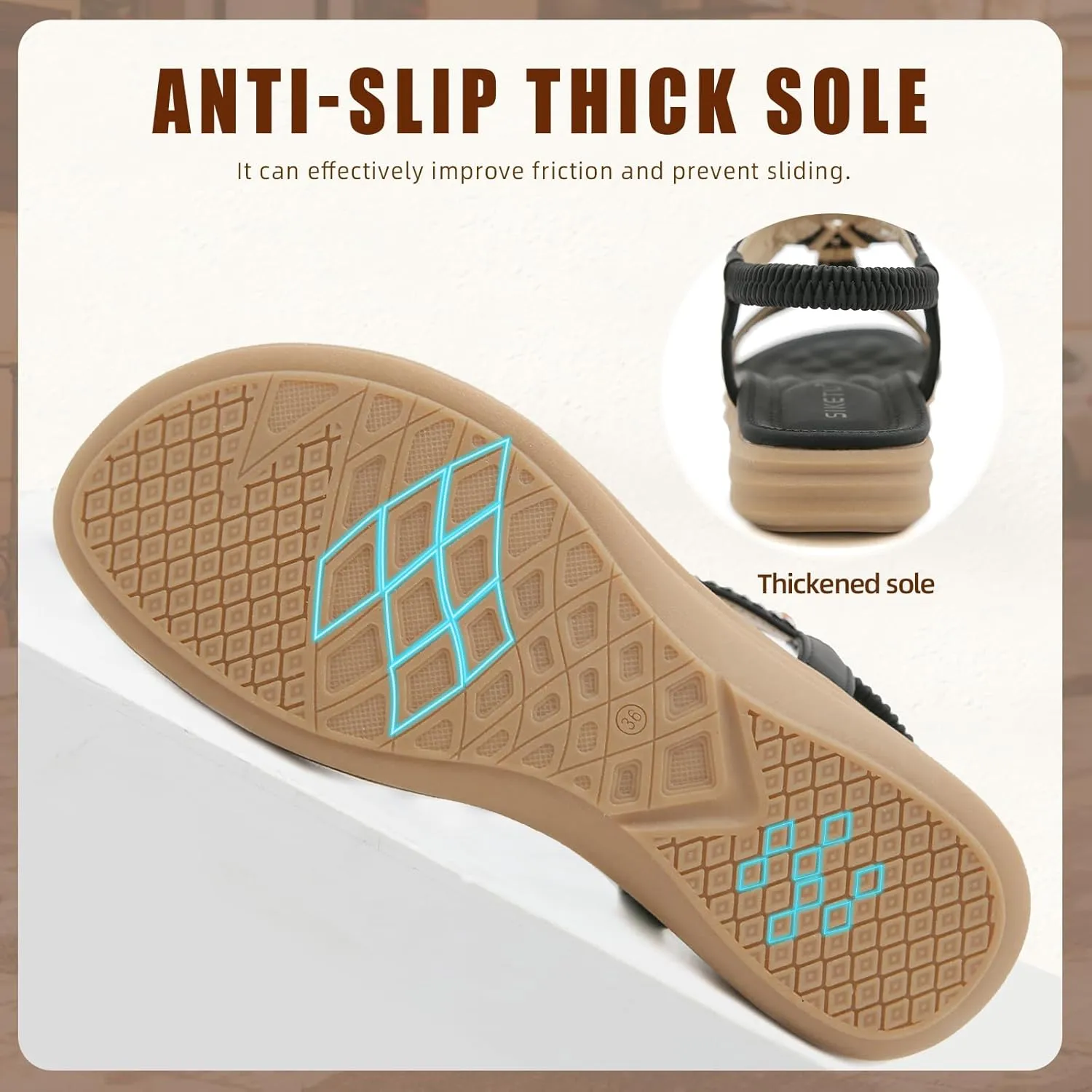 Womens Sandals Comfortable Dressy with Elastic Ankle Strap