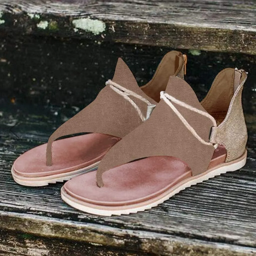 Women'S Sandals Tassel Ankle Boots, Retro Bohemian Sandals Beach Travel Shoes Clip Toe Flip Flops High Top Flat Casual Dressy Sandals