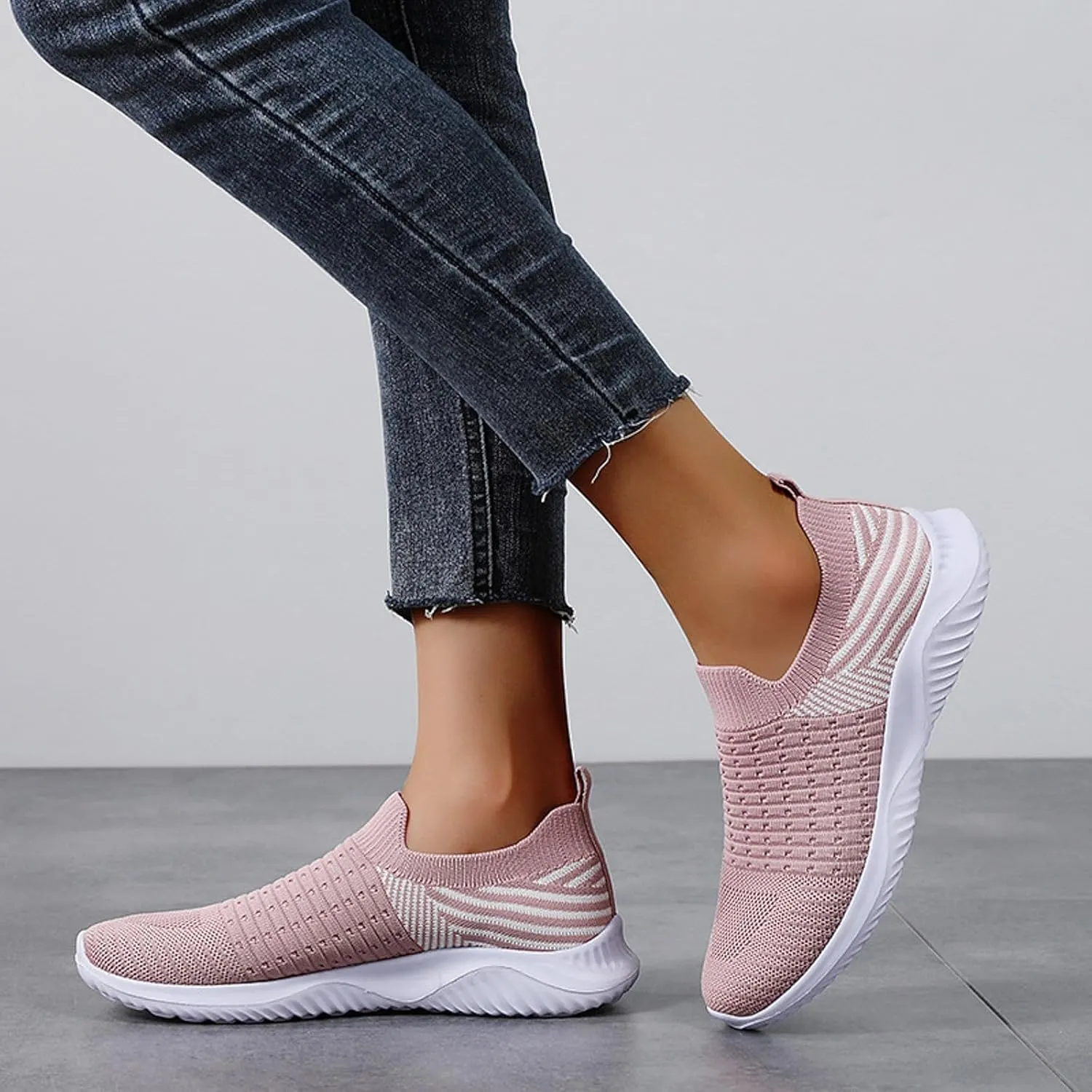 Womens Slip on Walking Shoes Comfort Lightweight Breathable Sock Shoe Mesh Casual Fashion Tennis Running Sneakers (9)