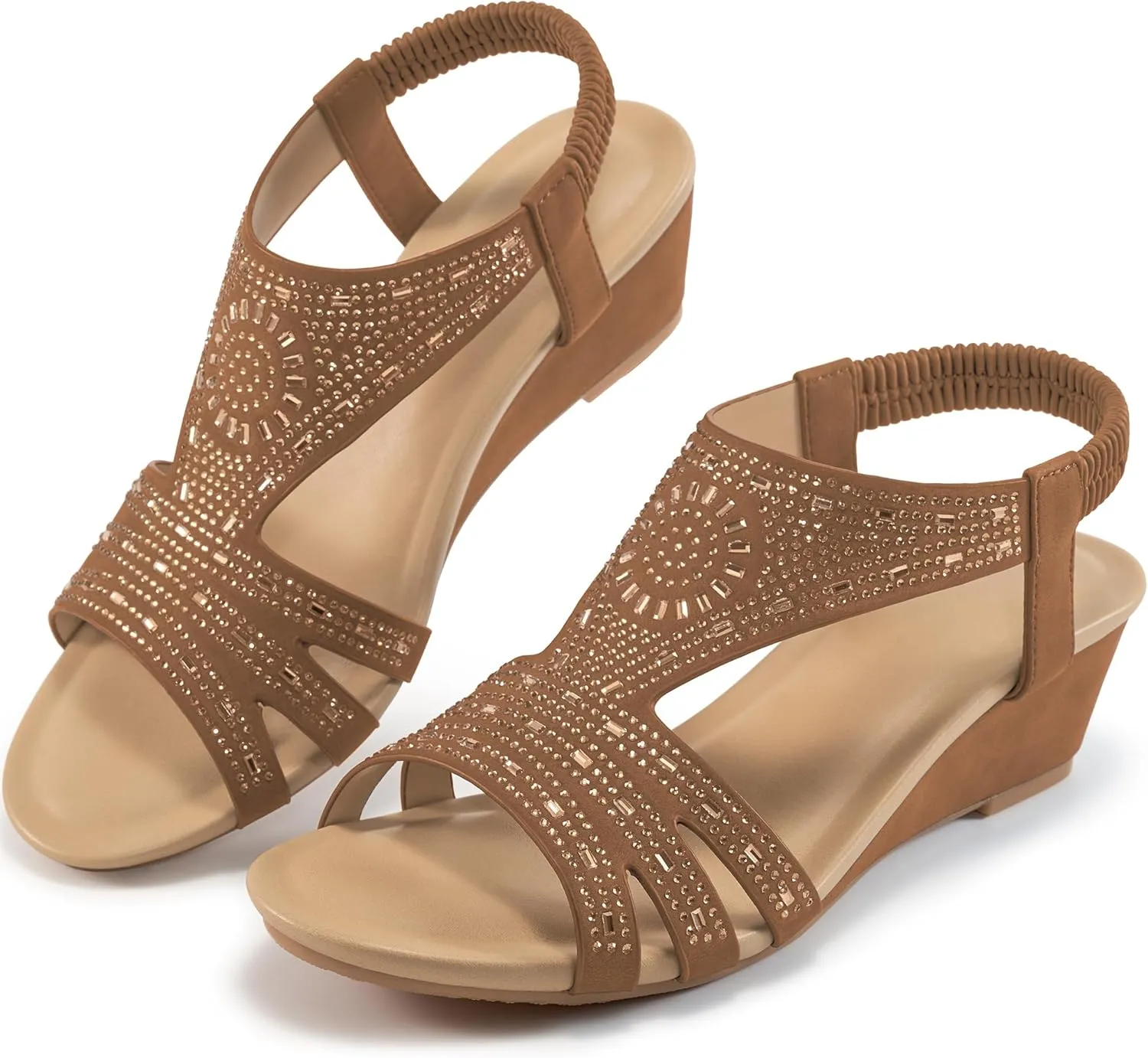 Womens Wedge Sandals Platform - Soft Open Toe Wedge Sandals Women Dressy Summer - Fashion Ladies Party Wedges