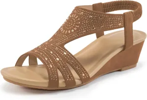 Womens Wedge Sandals Platform - Soft Open Toe Wedge Sandals Women Dressy Summer - Fashion Ladies Party Wedges