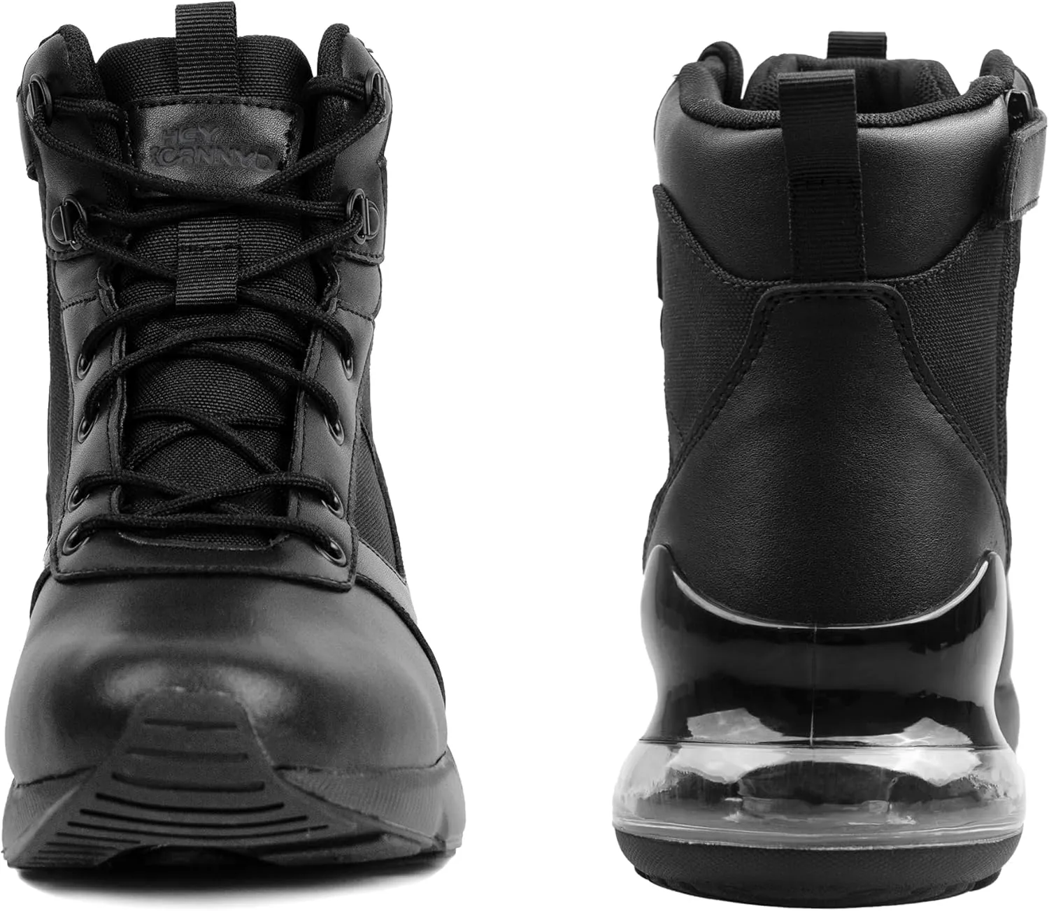 Women's Wide Tactical Work Boots Lightweight Air Cushion Side Zipper Military Boots Comfortable Waterproof Motorcycle Combat Hiking Boot 8 Inches