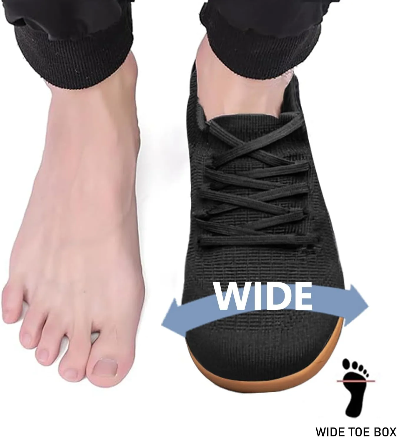 Womens Wide Toe Walking Shoes Minimalist Barefoot Shoes Zero Drop Sole Non Slip Comfortable Lightweight Wide Width Sneakers