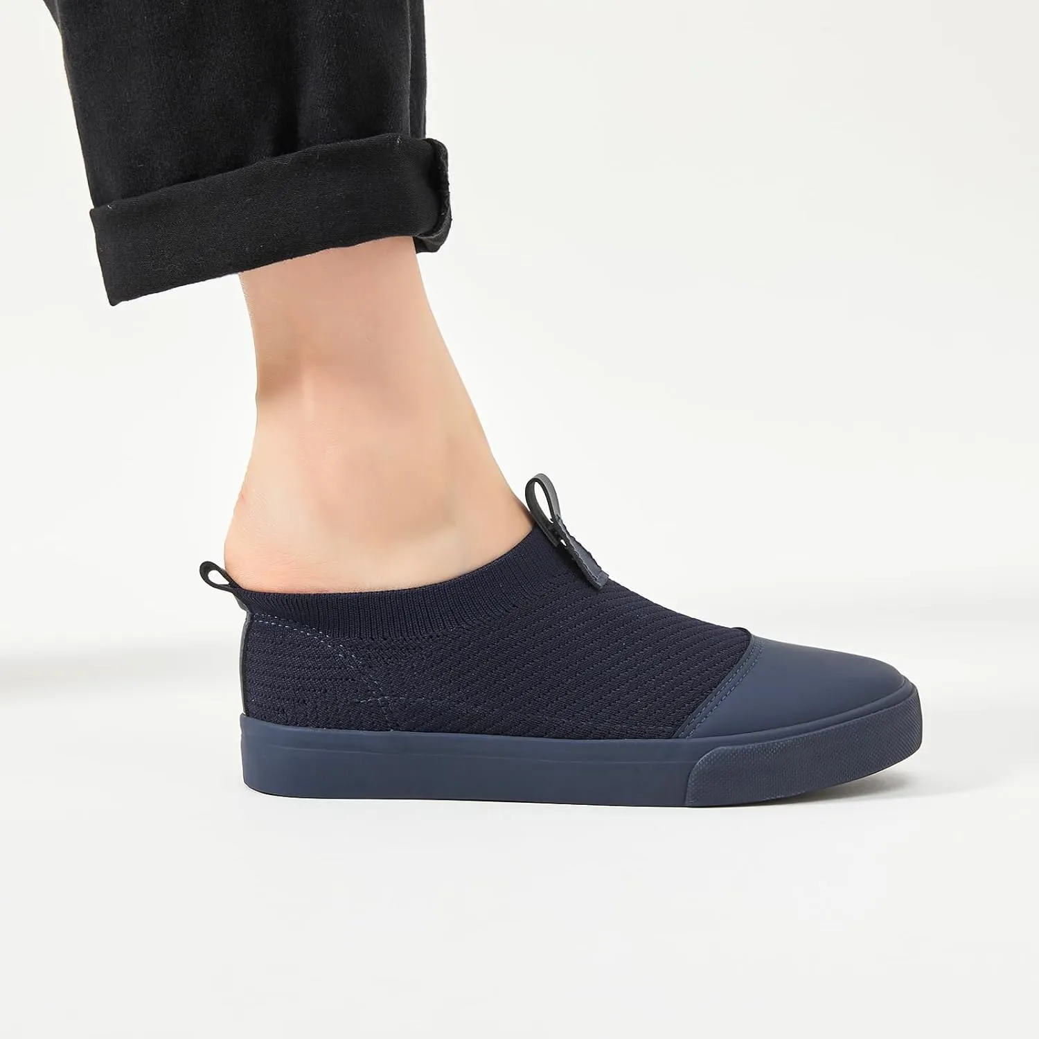 XRH Women's White Slip On Sneakers,Non Slip Women Fashion Work Shoes,Low top Casual Shoes