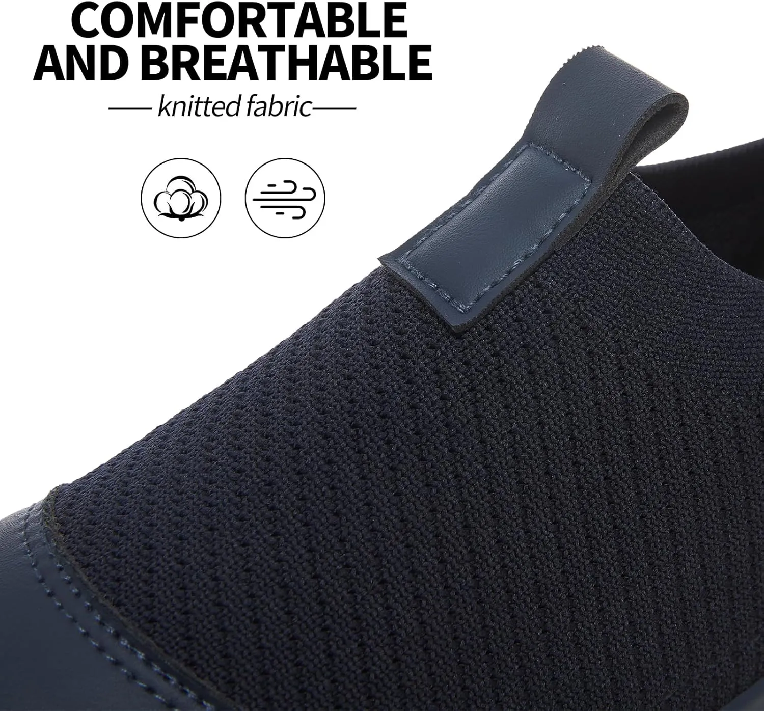 XRH Women's White Slip On Sneakers,Non Slip Women Fashion Work Shoes,Low top Casual Shoes