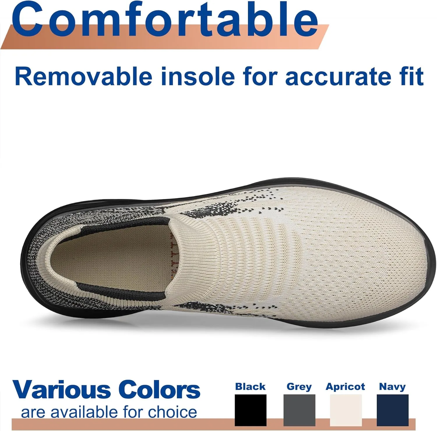 YHOON Mens Walking Shoes Slip on Lightweight Running Shoes Workout Athletic Tennis Shoes Gym Sneakers