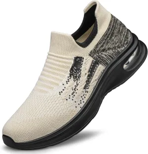 YHOON Mens Walking Shoes Slip on Lightweight Running Shoes Workout Athletic Tennis Shoes Gym Sneakers