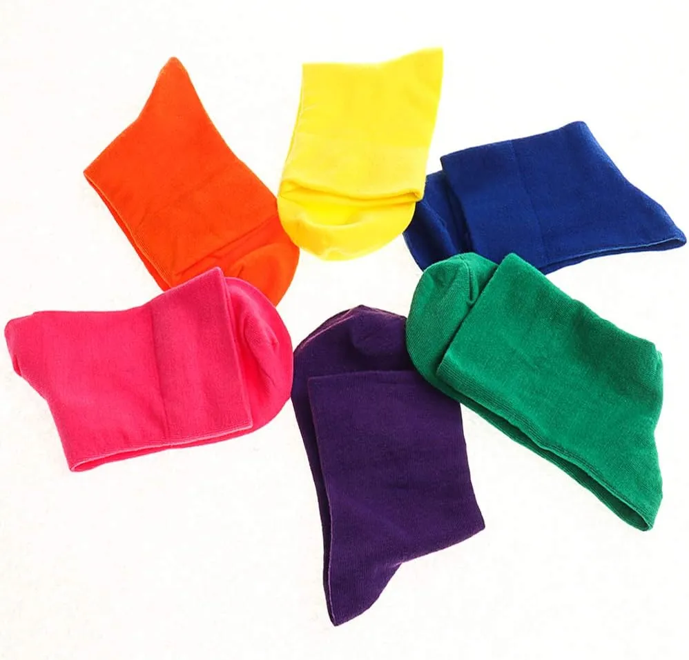 Yoicy 6Pairs Womens Cotton Color socks - Soft Casual Candy Color Crew Cut Socks for Womens Girls