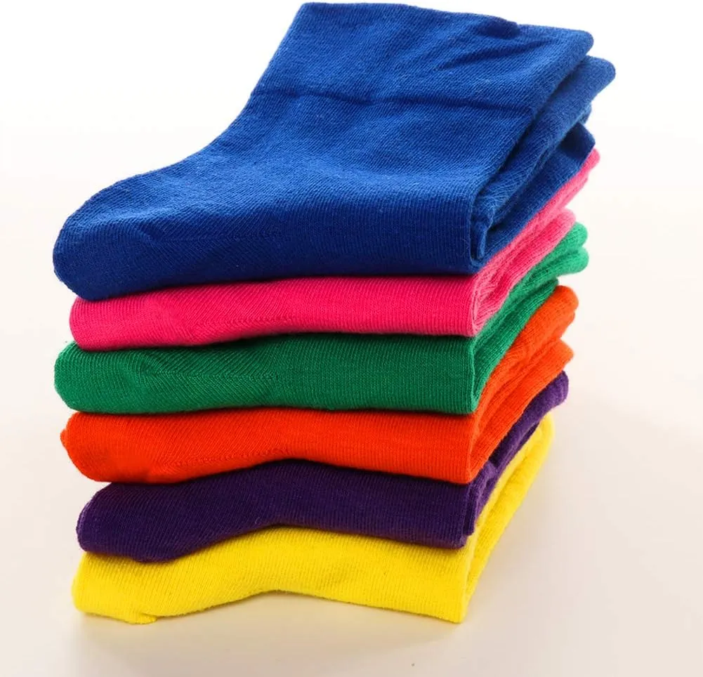 Yoicy 6Pairs Womens Cotton Color socks - Soft Casual Candy Color Crew Cut Socks for Womens Girls