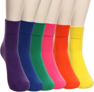 Yoicy 6Pairs Womens Cotton Color socks - Soft Casual Candy Color Crew Cut Socks for Womens Girls