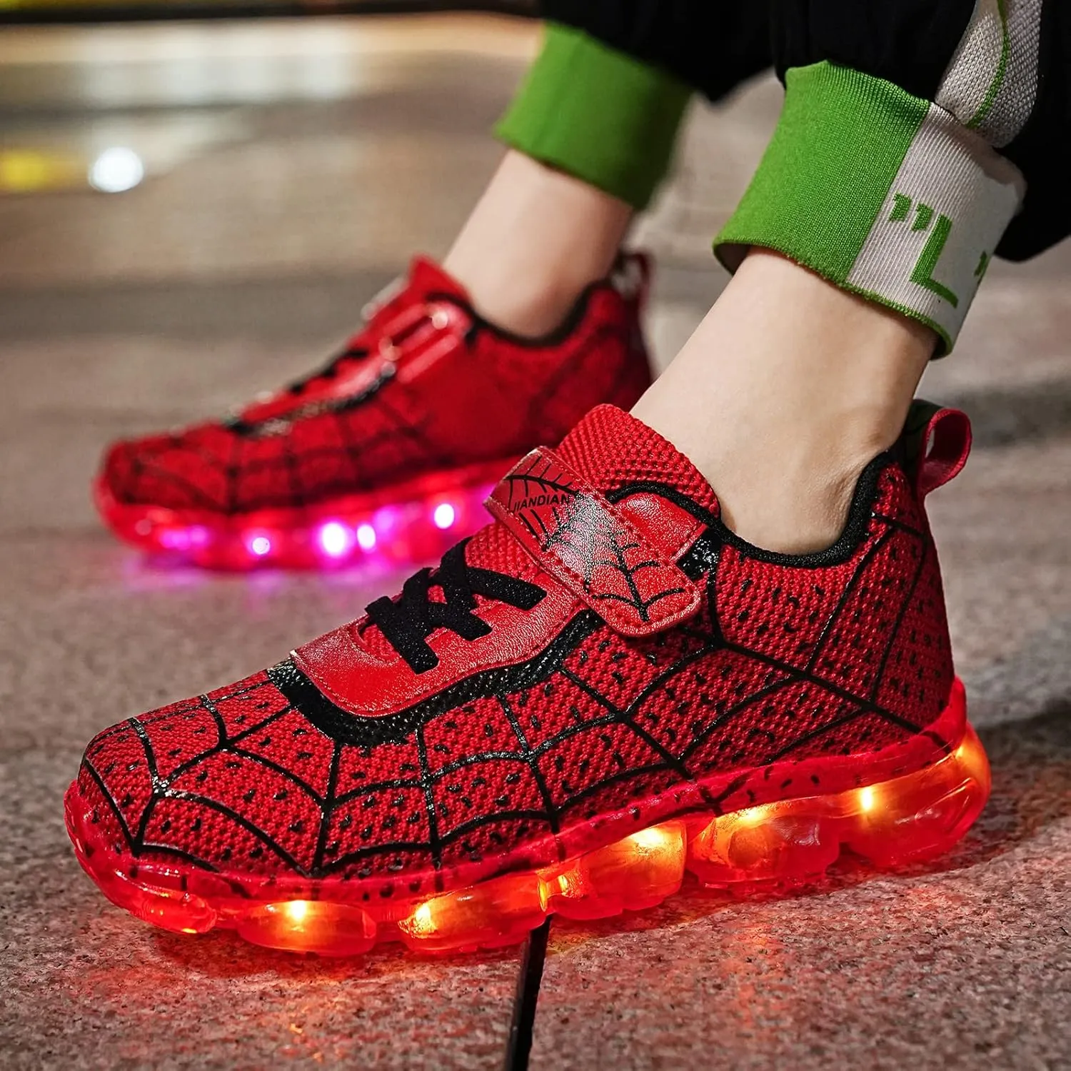 YUNICUS Kids Light Up Shoes Led Flash Sneakers with Spider Upper USB Charge for Boys Girls Toddles Best Gift for Birthday Thanksgiving Christmas Day