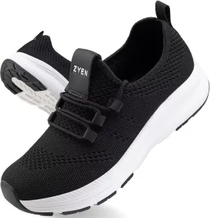 ZYEN Wide Toe Box Shoes Women Non-Slip Ultra Light Running Sneakers Extra Wide Feet Arch Support Walking Shoes Tennis Diabetes Breathable Gym Workouts 6-12